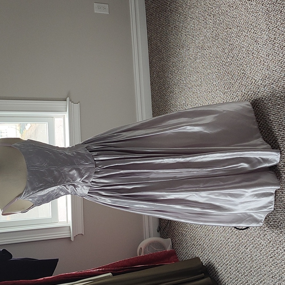 Pearl lavender spaghetti strap gown